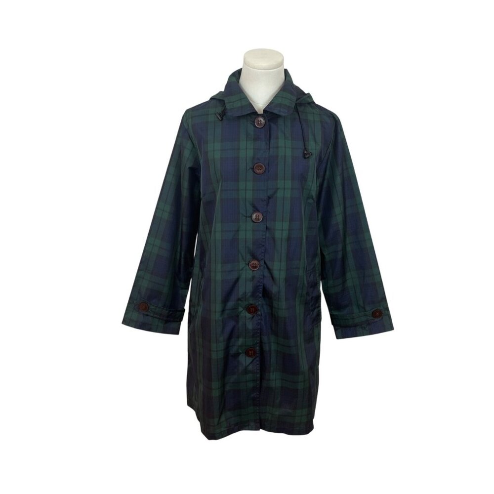 Teflon Women's Rain Coat With Hood & Buttons For Women Size (9-11)- NWT